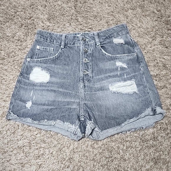 Zara Denim Gray Shorts 5862/156 USA 6 - Picture 1 of 8